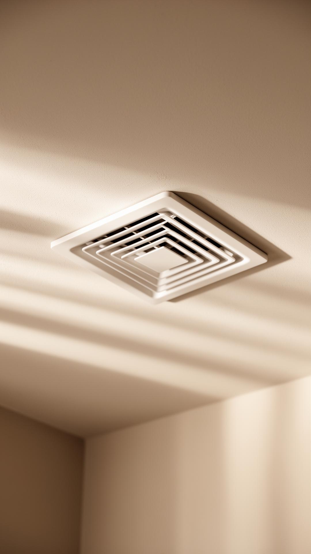 Detail of a clean modern ceiling vent